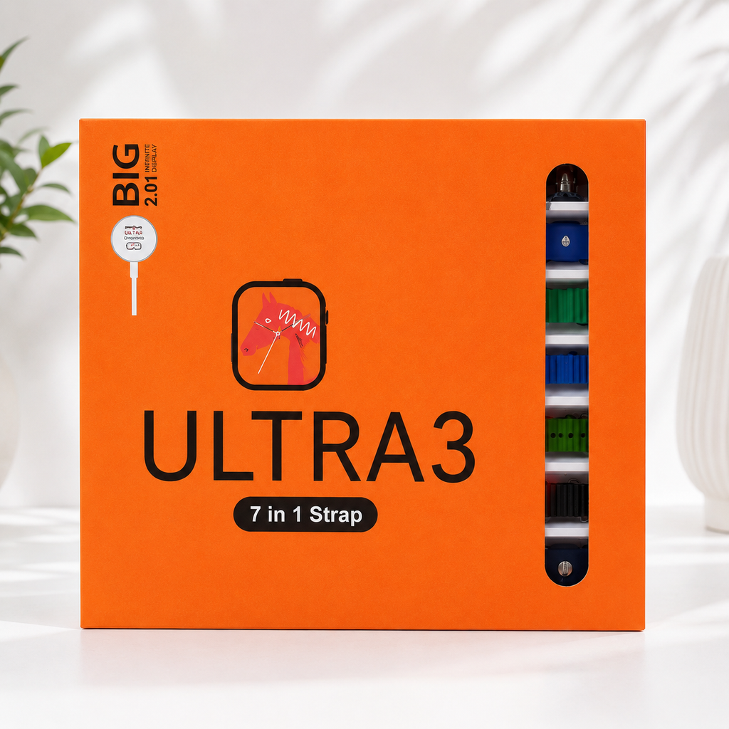 Ultra 3 Premium Smart Watch Combo - 2.01" HD Infinite Display with 7 Interchangeable Straps