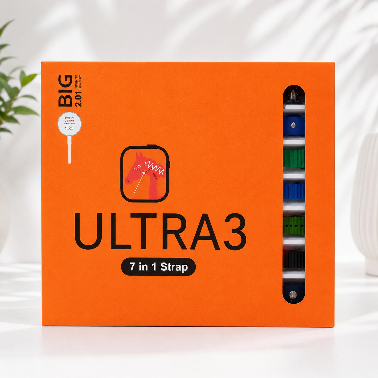 Ultra 3 Premium Smart Watch Combo - 2.01" HD Infinite Display with 7 Interchangeable Straps