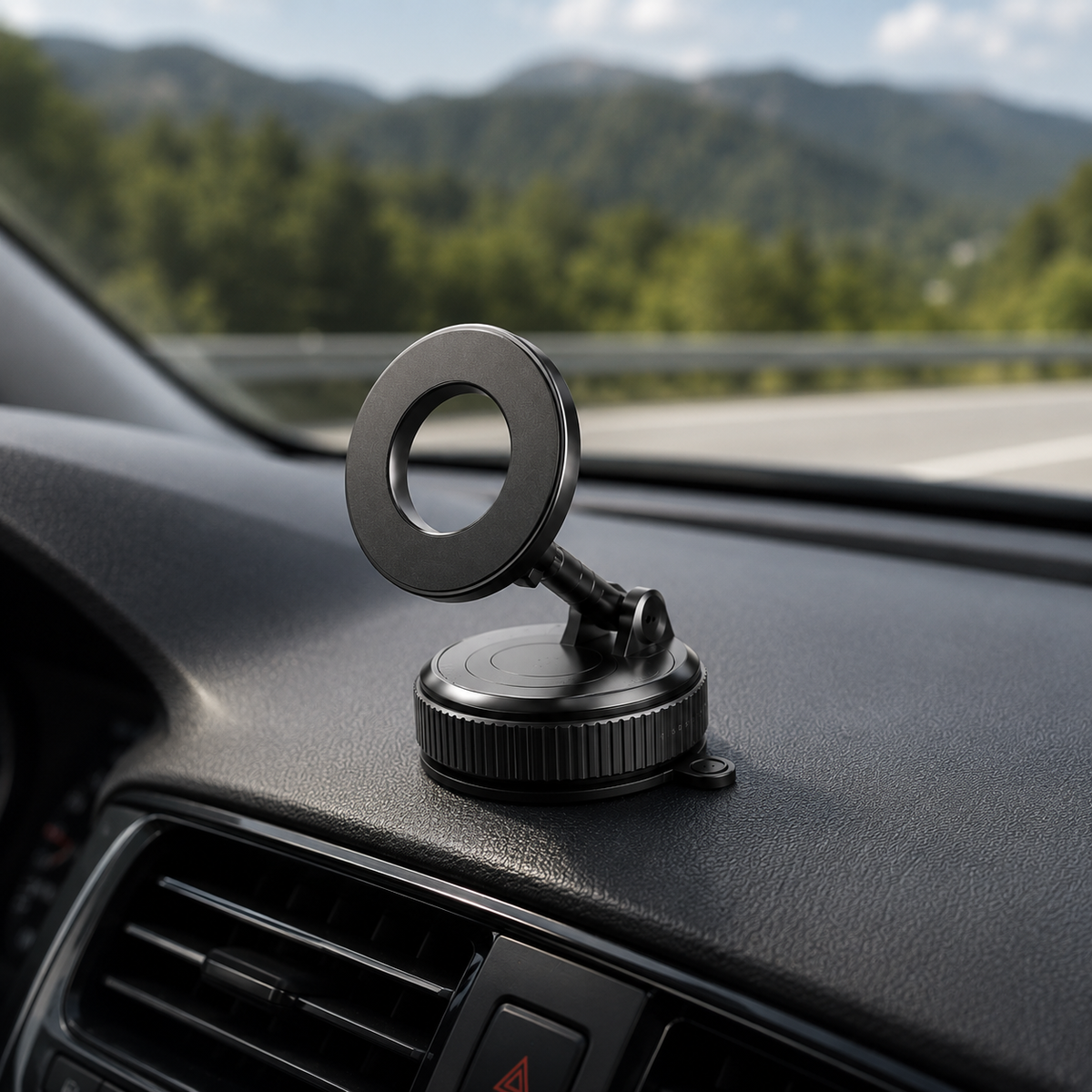 K007 Premium Vacuum Suction Magnetic Car Mount - 360° Rotating Universal Phone Bracket