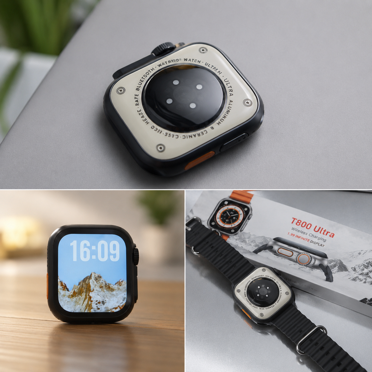 T800 Ultra Smart Watch - 1.99" Infinite Display & Wireless Charging