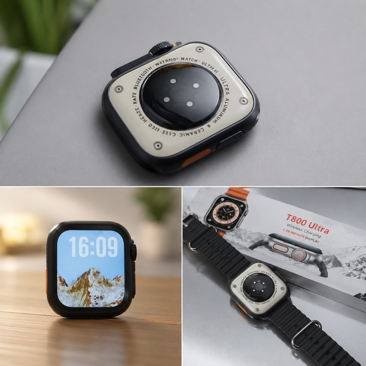 T800 Ultra Smart Watch - 1.99" Infinite Display & Wireless Charging