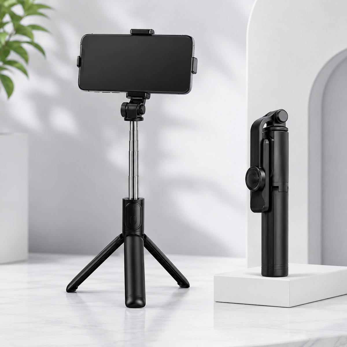 Q07 3-in-1 Bluetooth Selfie Stick Tripod - Portable Wireless Remote Phone Stand
